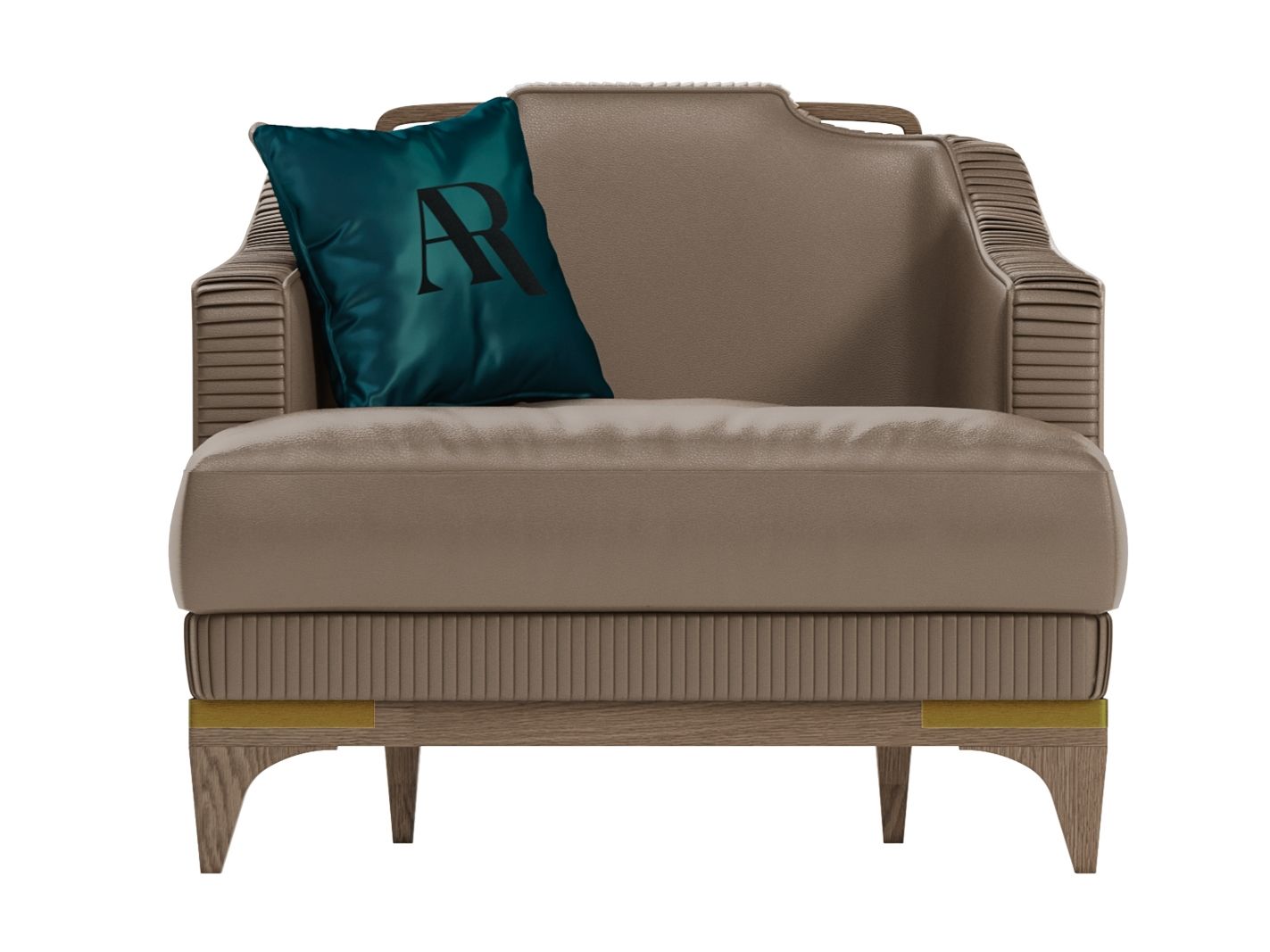 Кожаное кресло с подлокотниками A.R. Arredamenti ARCH-00038996