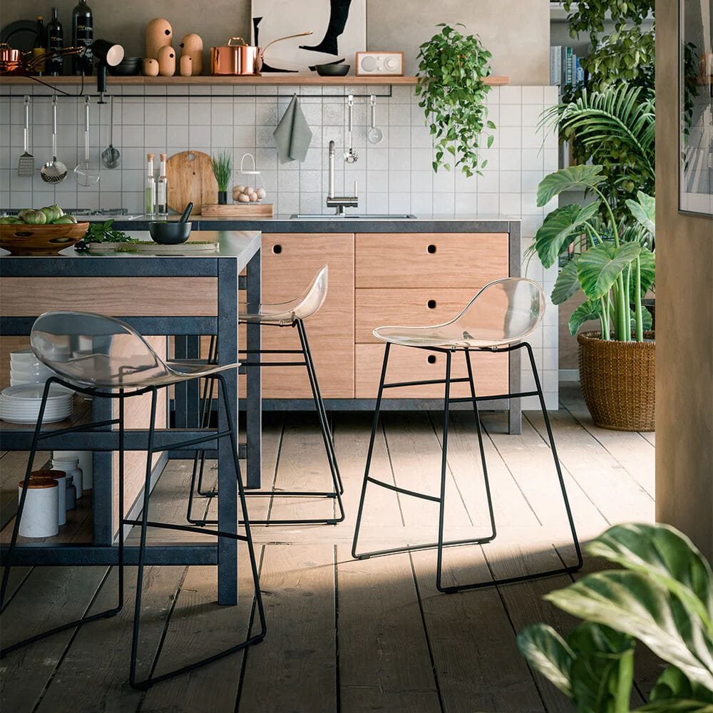 Высокий табурет из полипропилена с металлическими ножками Connubia Академия ARCH-00142374 - Вид №6