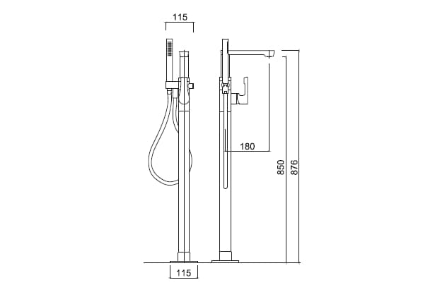 Смеситель для ванны с ручным душем Rubinetteria Giulini Ego ARCH-00151669 - Вид №2
