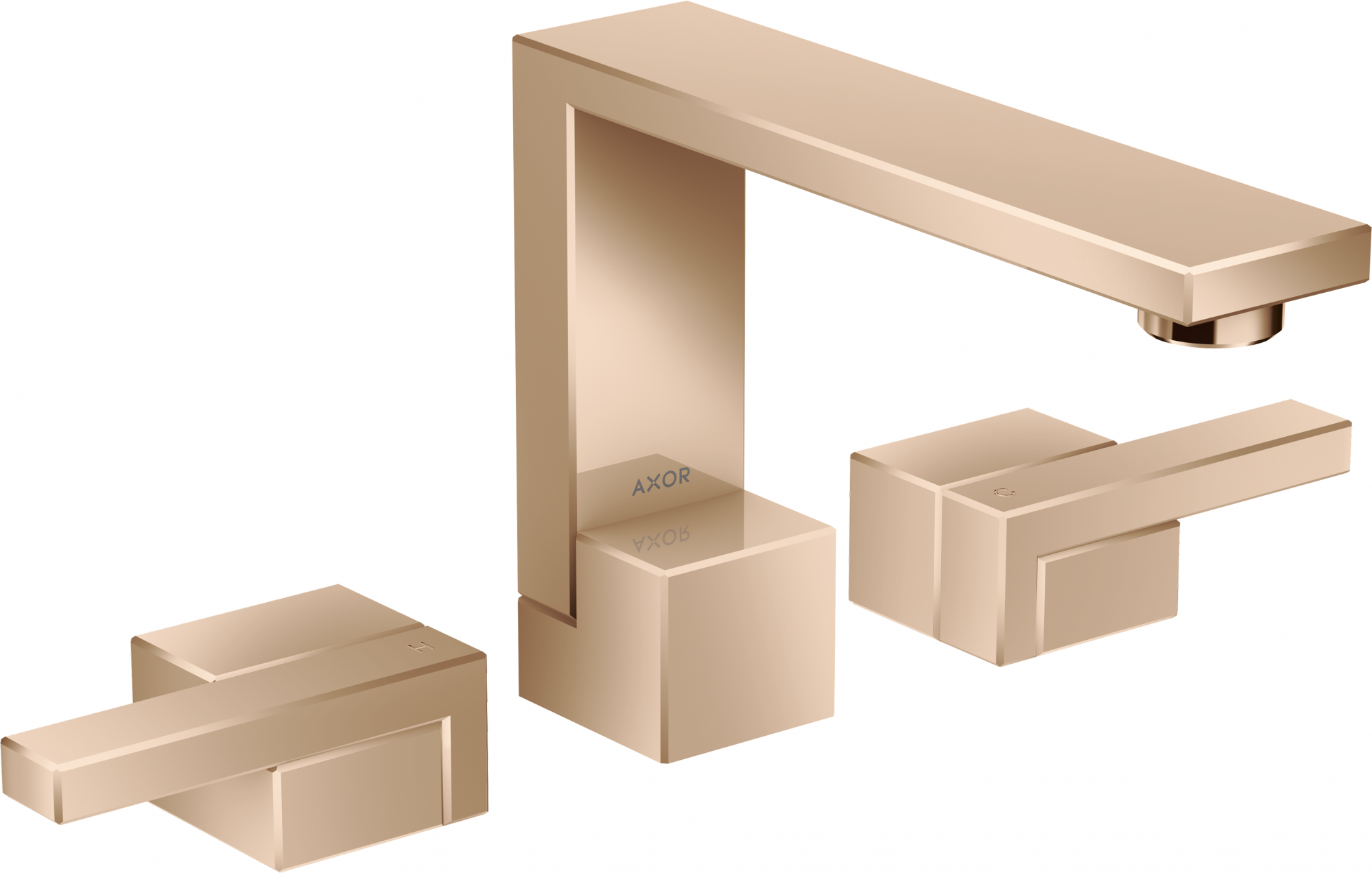 46050300 Смеситель для раковины 130 на 3 отверстия со сливным гарнитуром AXOR EDGE