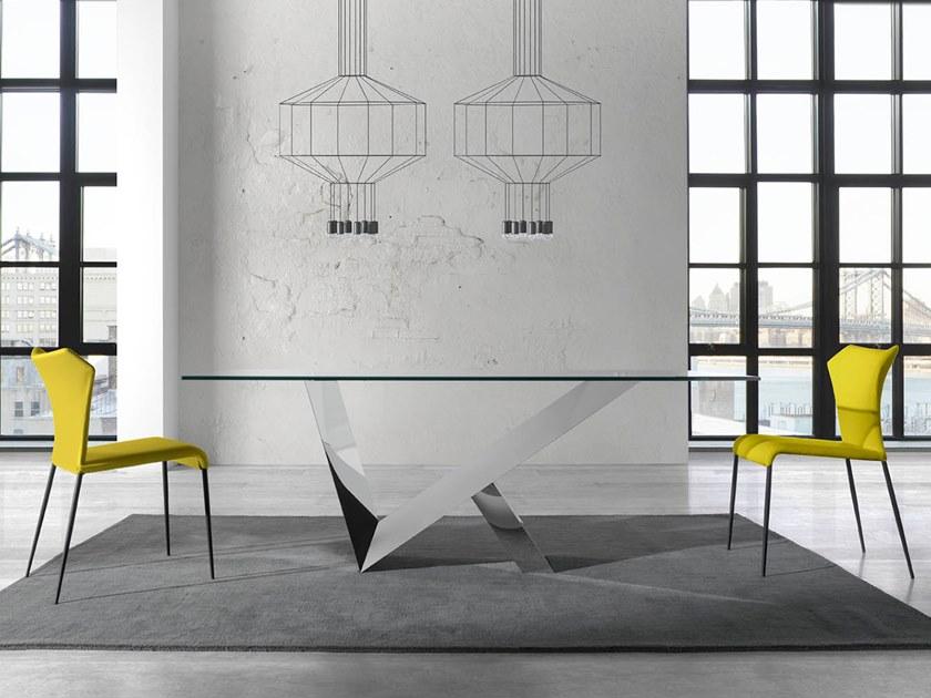 Angel Cerdá Прямоугольный стол для гостиной из стали и стекла Urban deco 1038 Angel Cerda - Вид №1