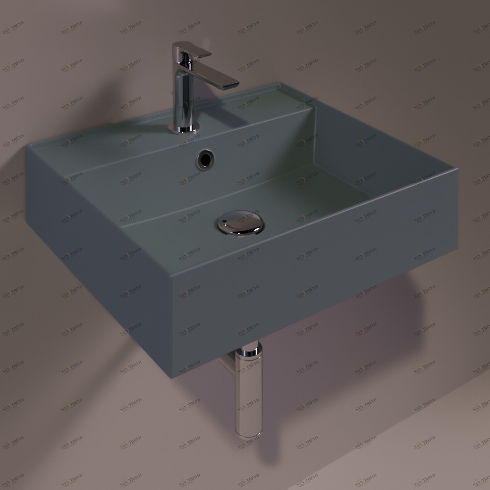 AG51CEMENTOMATT Подвесная раковина настенная прямоугольная Simas Agile серая