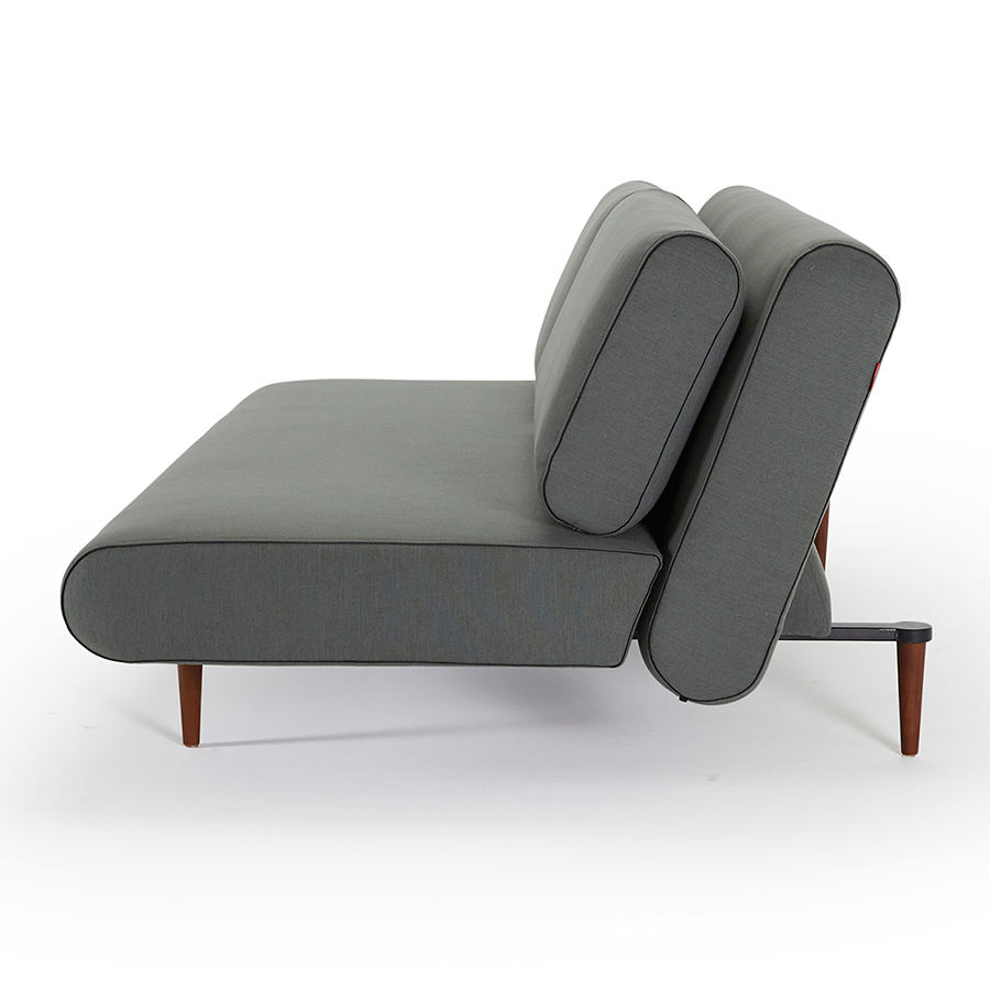 Диван Unfurl Lounger с подушками, ножками из темного дерева и черной рамой, зеленый Innovation Living UNFURL518 - Вид №5