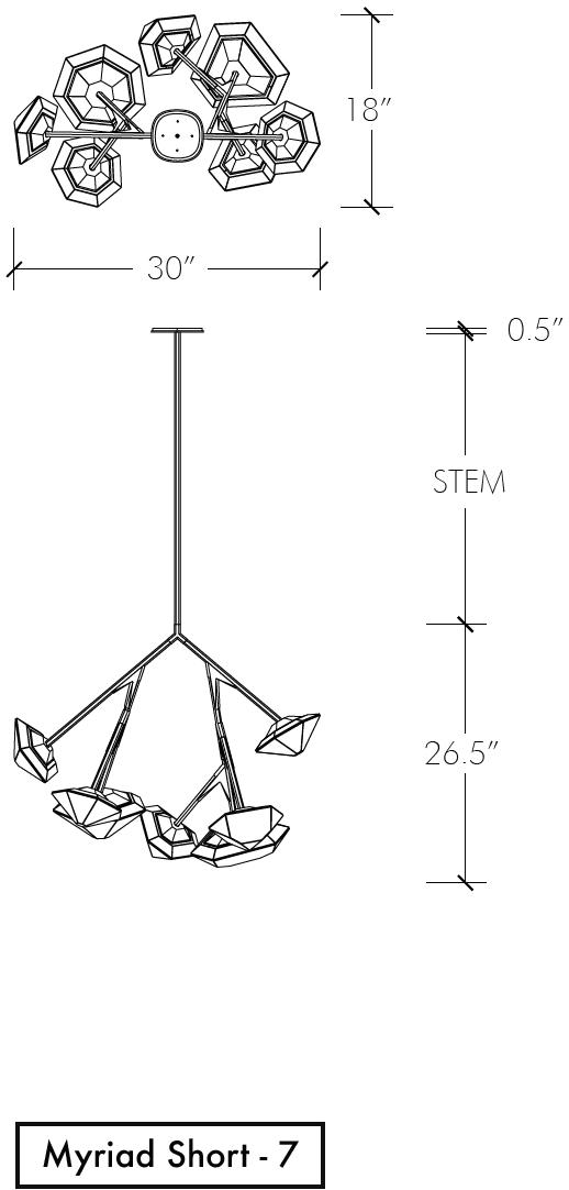 Светодиодный подвесной светильник из металла с диммером Myriad Santreyd sun-id-1500403 - Вид №18