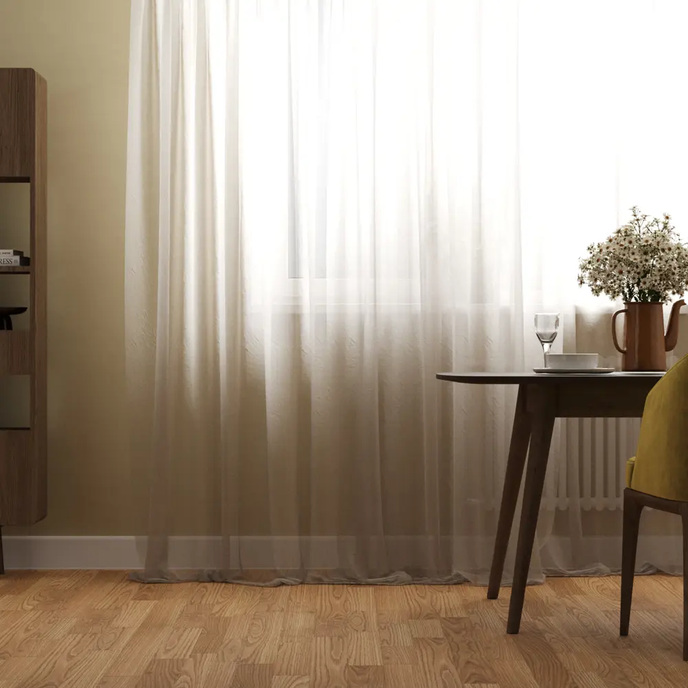 Тюль на ленте Лён Фентези 400x300 см цвет бежевый AMORE MIO STLM-2023268