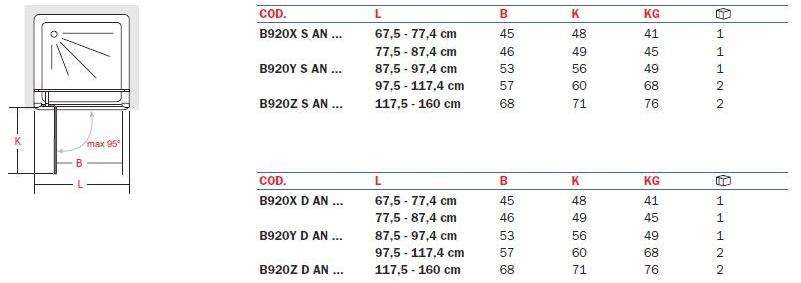 INDA® Распашная дверь и неподвижный элемент для ниши Azure B920…/b970… - Вид №3