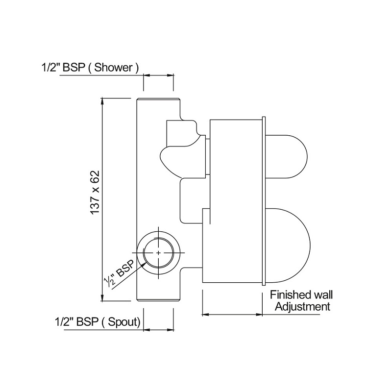 ALD-CHR-055 Встраиваемая часть смесителя Jaquar Allied Santreyd  - Вид №1