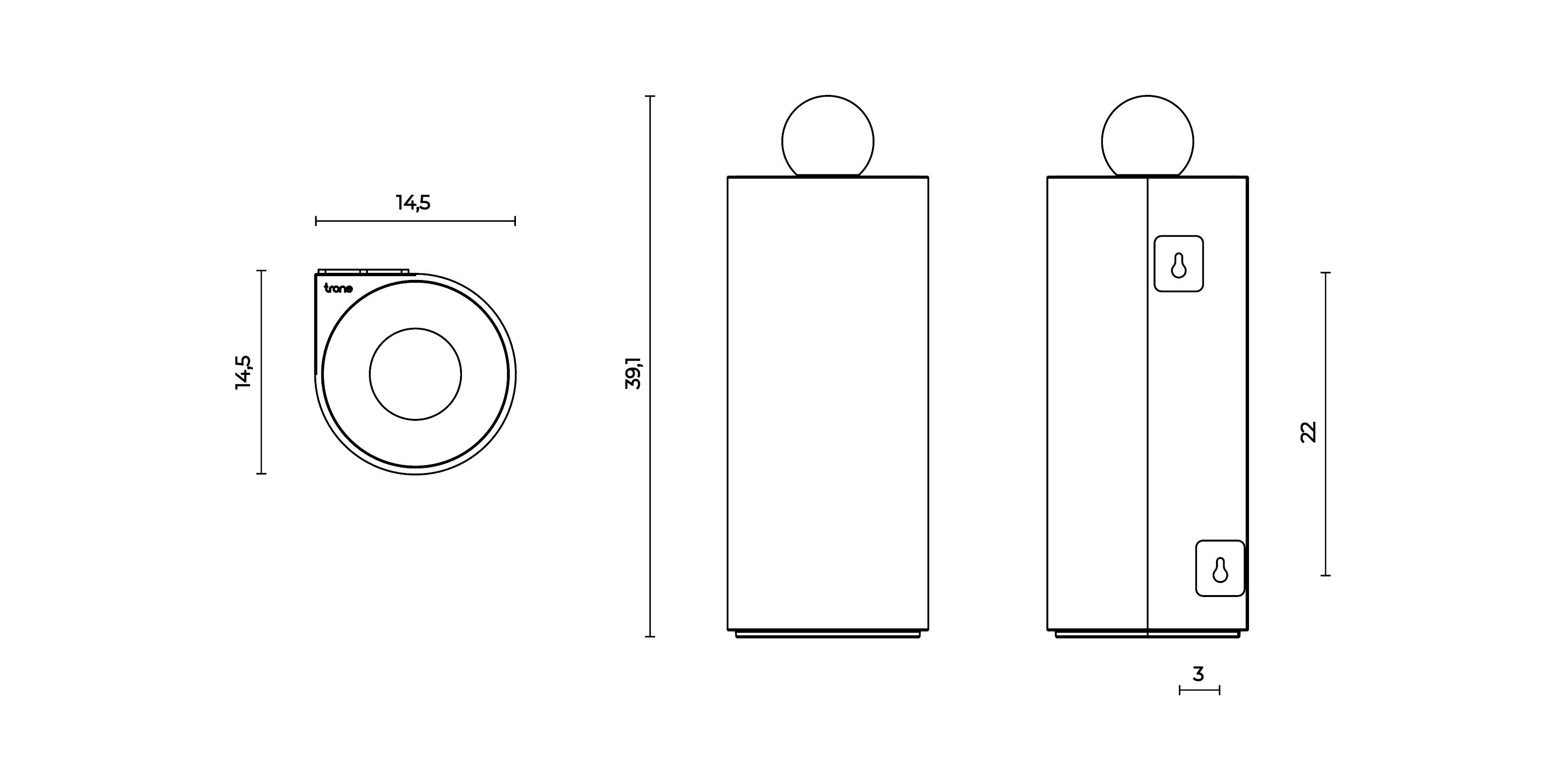 Держатель для туалетной бумаги, туалетная щетка и мусорное ведро Trone Trium ARCH-00082394 - Вид №3