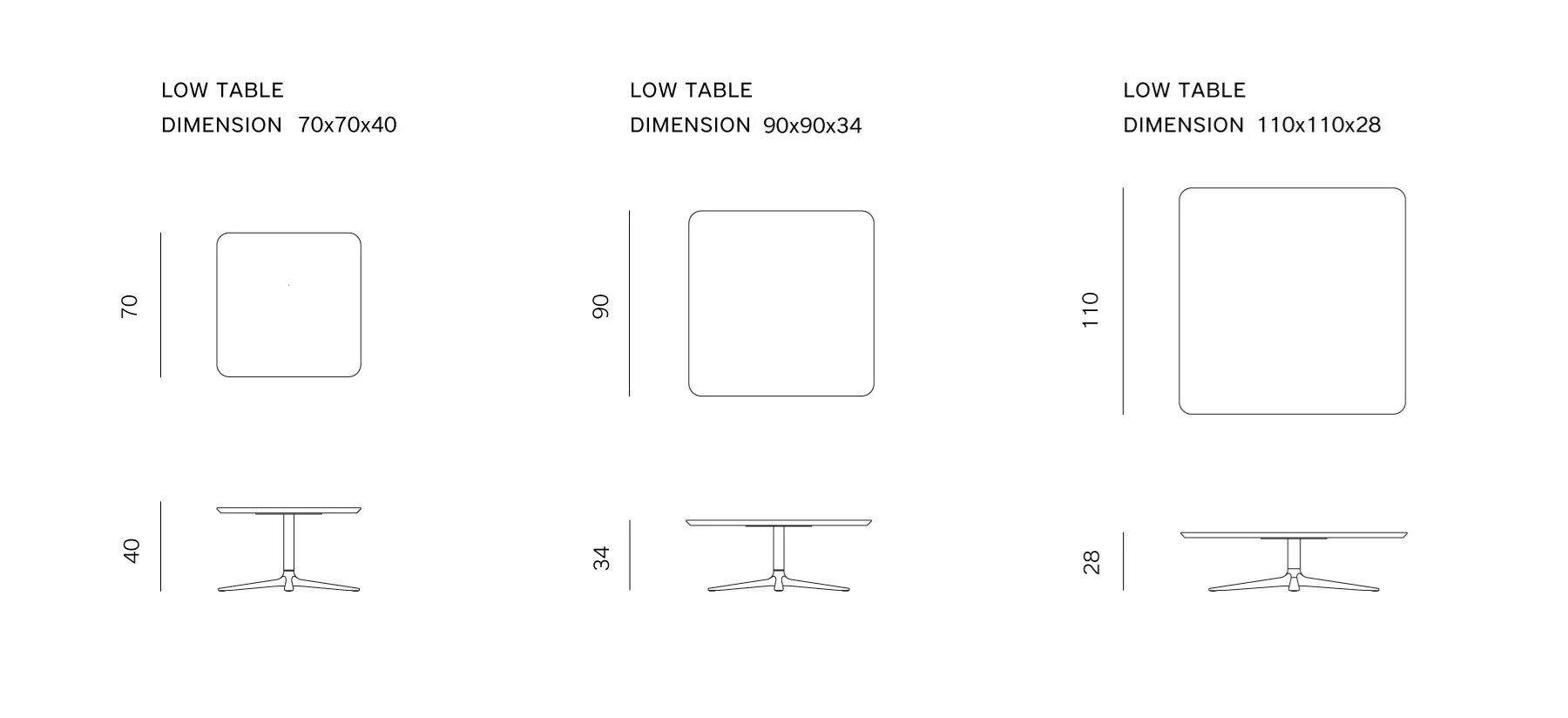 Квадратный низкий журнальный столик prostoria Trifidae ARCH-00027434 - Вид №2