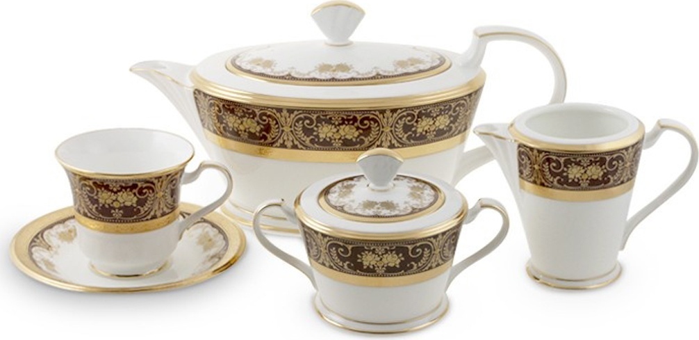 10605900 Noritake Сервиз чайный Noritake "Джорджиан, золотой" 6/15, п/к Фарфор костяной 