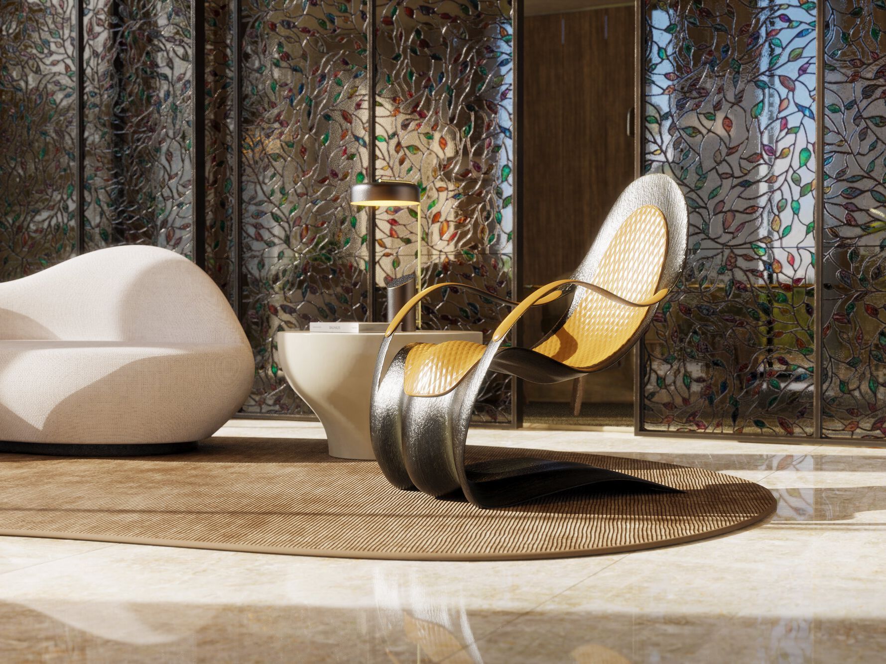 Стекловолокно консольное кресло с подлокотниками GANSK FLEX ARCH-00061809 - Вид №6