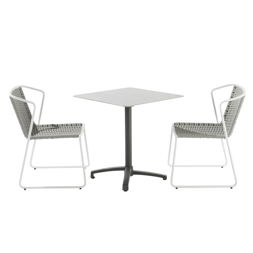 Стул Naterial Livia 63.5x80.5x58 см алюминий/текстиль цвет бело-серый STLM-2115461 - Вид №11