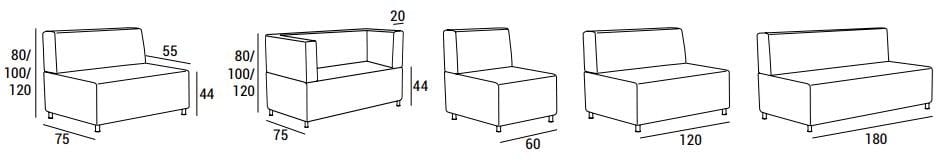 Модульный тканевый диван с огнестойкой обивкой Domingo Salotti Плутон ARCH-00118702 - Вид №7