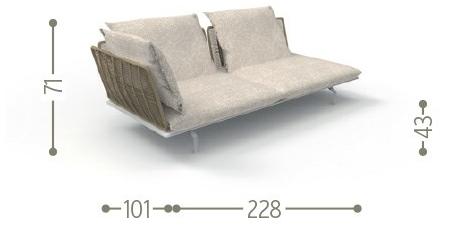 Talenti Садовый диван из ткани с шезлонгом Cruise alu sun-id-1512485 - Вид №9