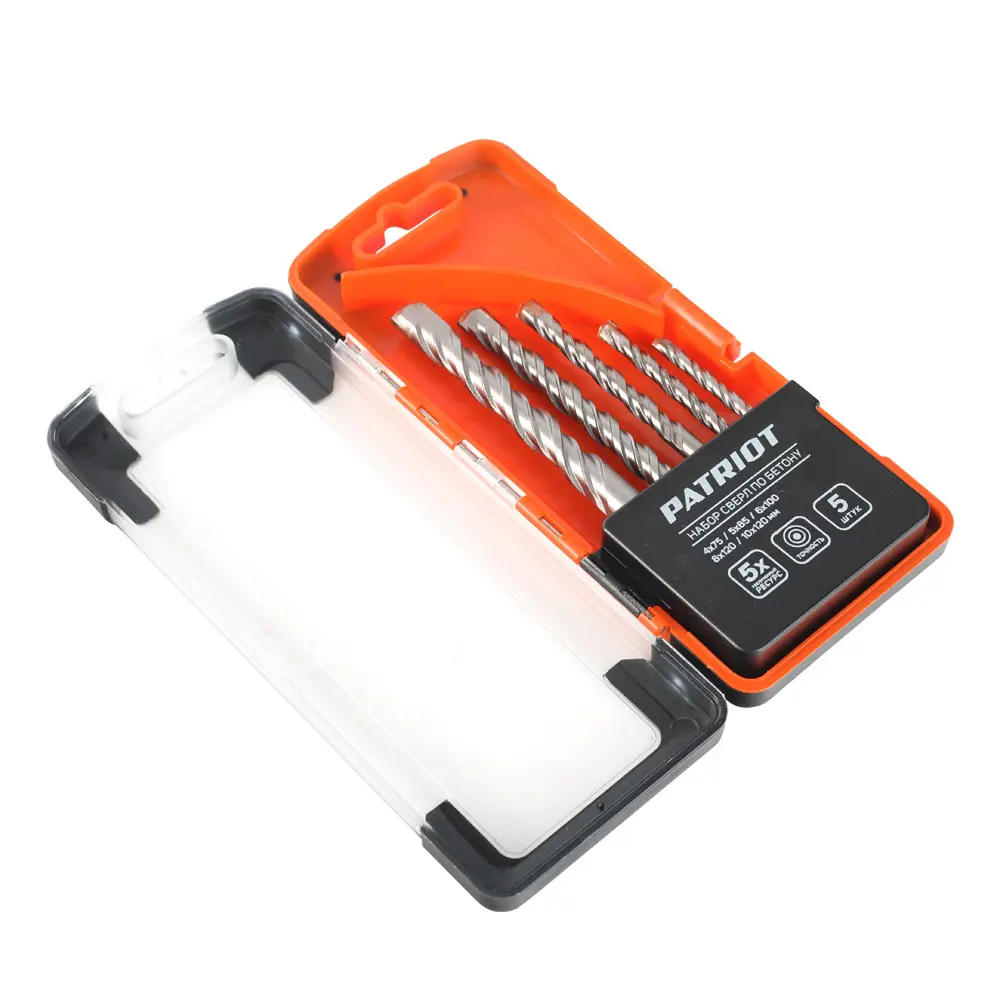 Набор сверл по бетону Patriot 815010100, 5 шт STLM-2170444 - Вид №1