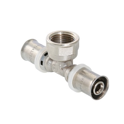 VTm.232.N.320732 Пресс-фитинг – тройник с переходом на внутреннюю резьбу Valtec 32 мм х 1 1/4" х 32 мм 