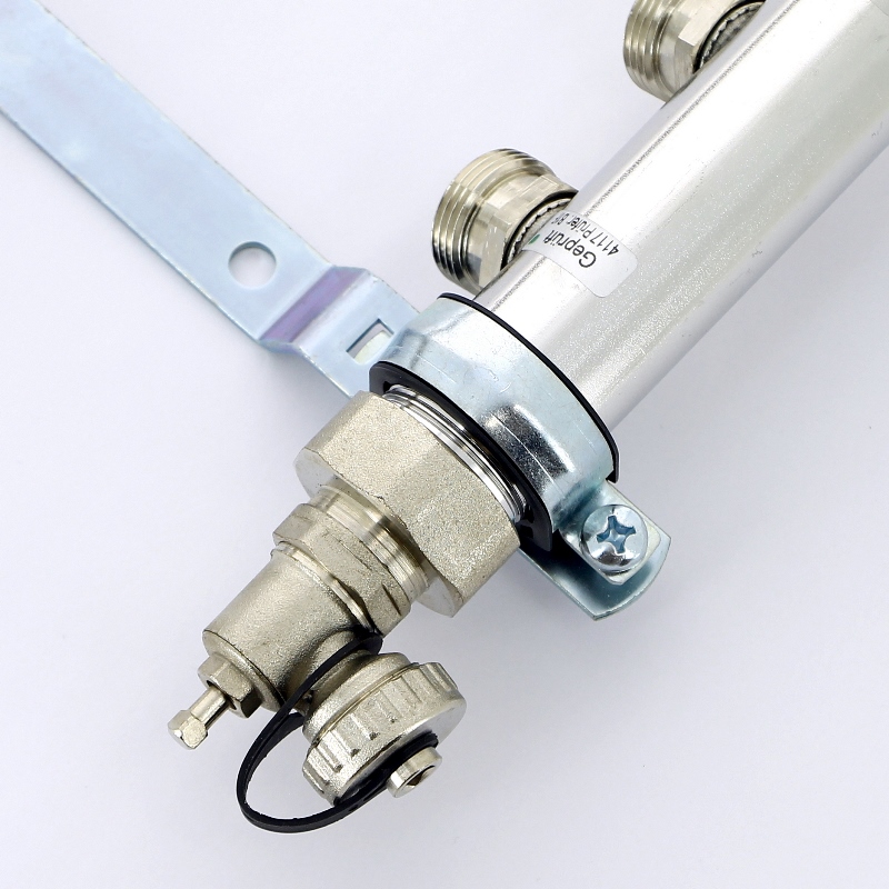 Коллекторная группа из нержавеющей стали с воздухоотводчиком REHAU 1"х3/4" 5 вых HLV 110207 - Вид №4