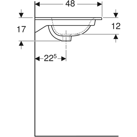 122255000 Встраиваемая раковина Geberit Renova Plan Geberit  - Вид №21