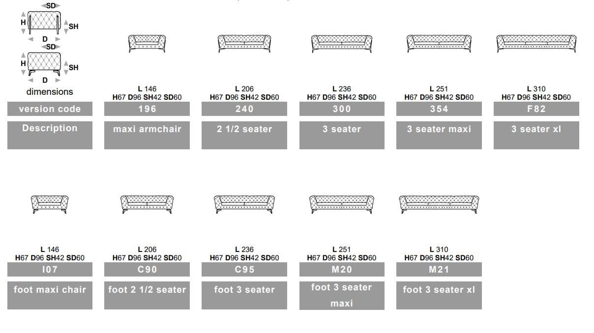 3-местный бархатный диван capitonné Calia Italia Superior ARCH-00006166 - Вид №3