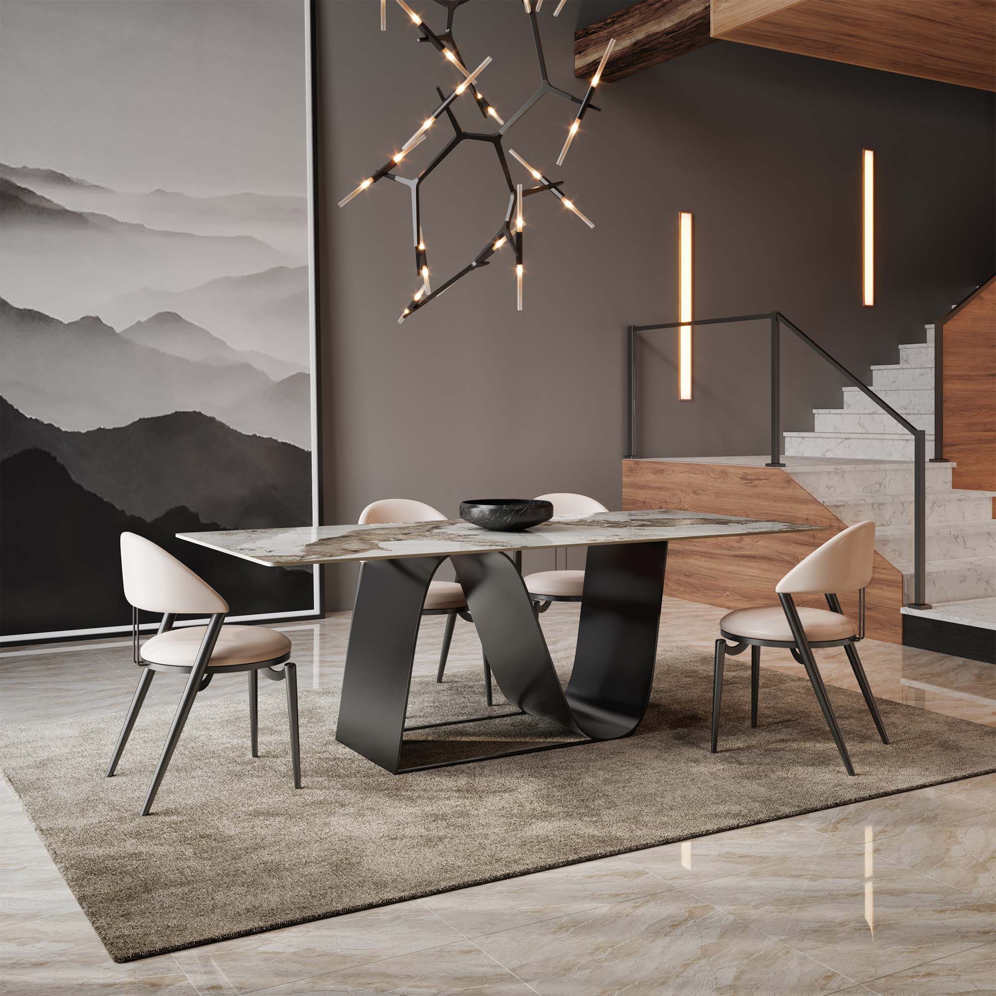 Прямоугольный стол из спеченного камня и стальное основание GIULIA GRILLO BORDEAUX ARCH-00104374 - Вид №2