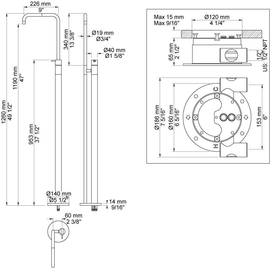 VOLA Смеситель для умывальника из хромированной латуни sun-id-1417876 - Вид №2