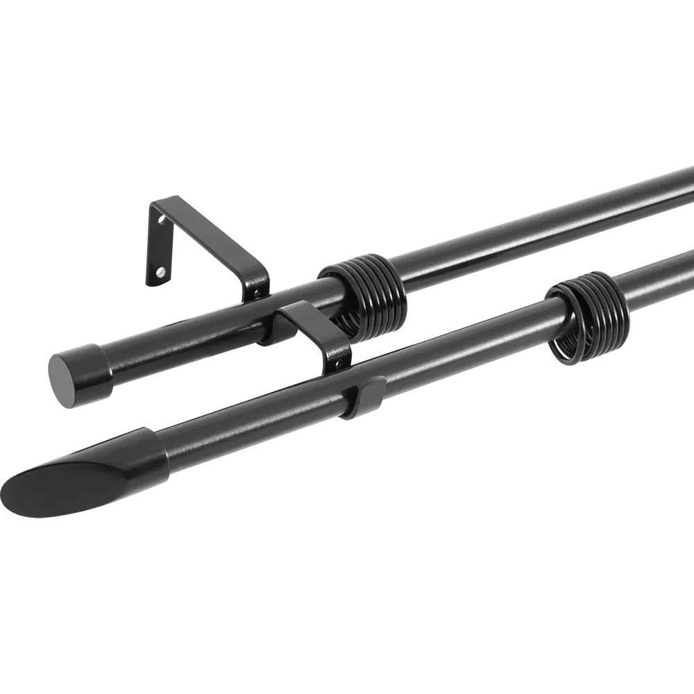 Карниз двухрядный раздвижной d19/16 мм наконечник скол 160-320 см цвет черный ORBIS STLM-2023951