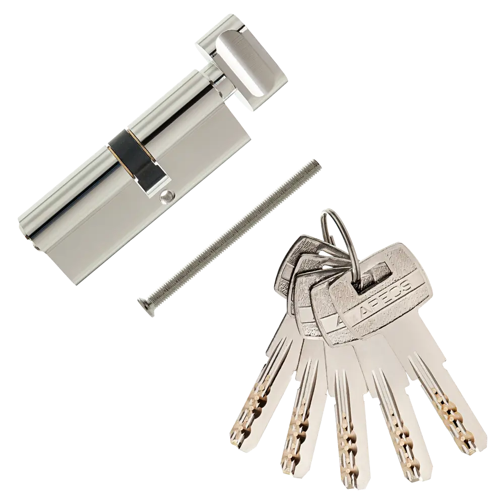 Цилиндр Apecs SM-80, 35х45 мм, ключ/вертушка, цвет никель STLM-2197610 - Вид №1