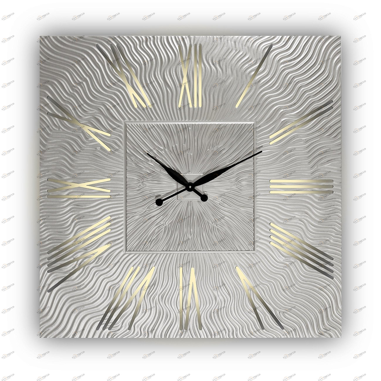 Часы настенные квадратные серебро TWINKLE QU IN SHAPE TWINKLE 00-3860070 Серебро 