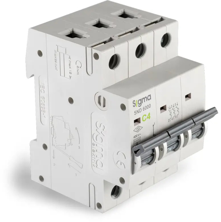 91228095 Автоматический выключатель Sigma elektrik 3P C4 А 6 кА 6SM304C STLM-1102953