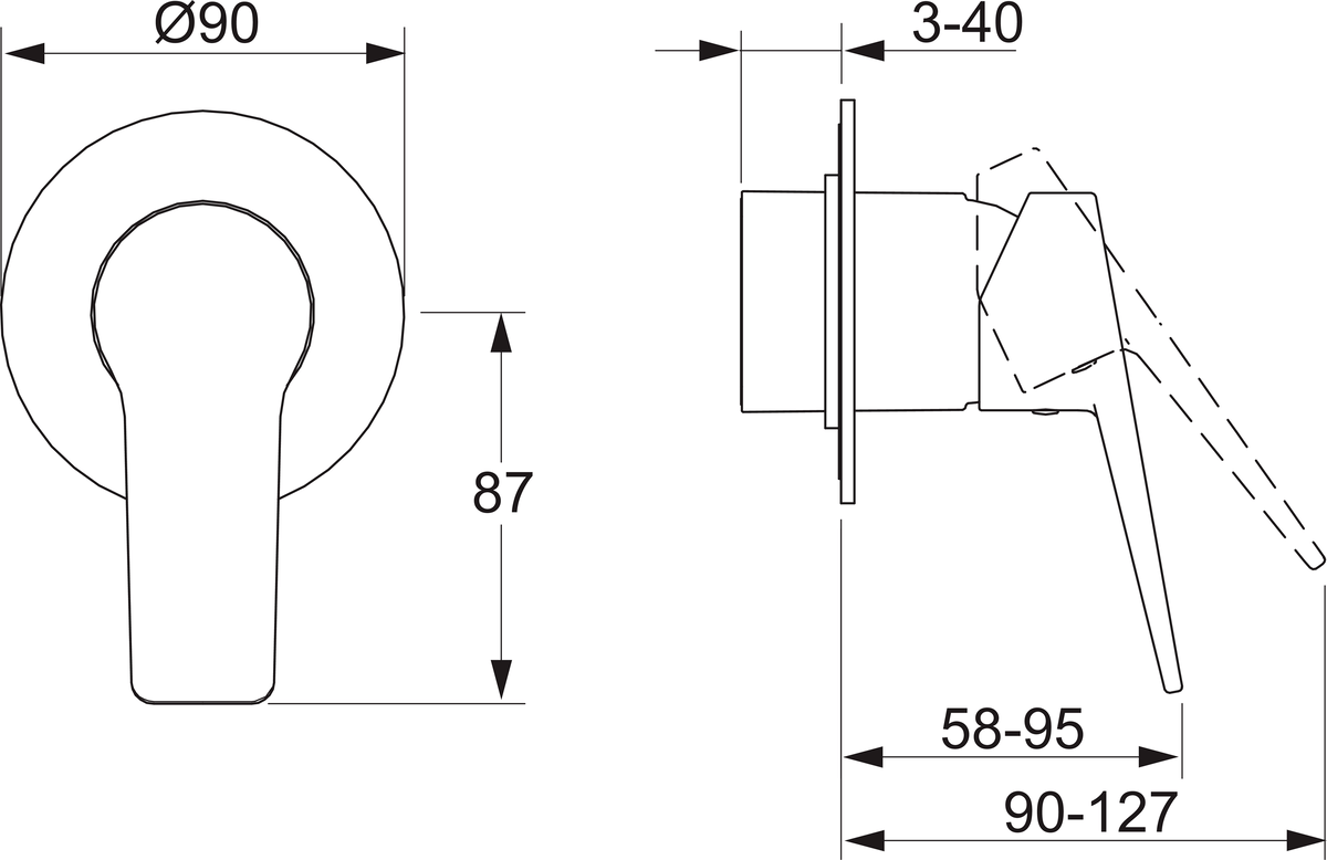 Oras 3884 Панель смесителя для душа 3884 Twista Хром  - Вид №1