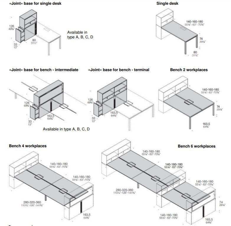 ESTEL GROUP Несколько рабочих станций со встроенной полкой Asterisco app sun-id-1494224 - Вид №6