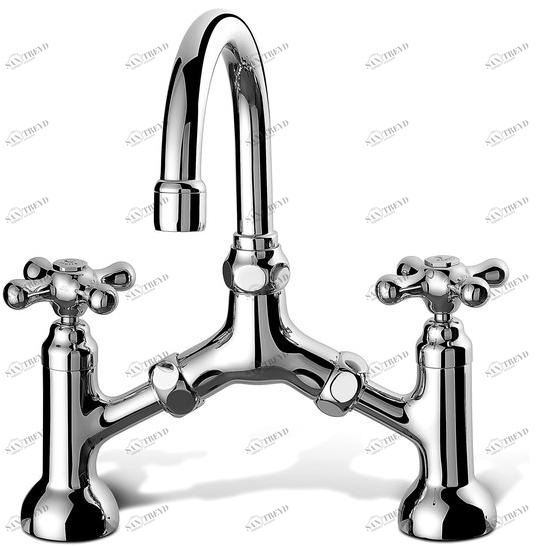 RUBINETTERIE STELLA Смеситель для умывальника на 2 отверстия Roma sun-id-1477470