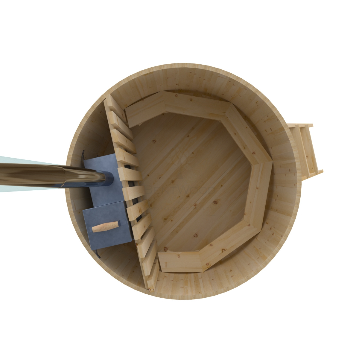 1604 Фурако из кедра D=1.8 с внутренней печкой. Высота 1,2м. Исполнение "Стандарт". Alyarus  - Вид №3