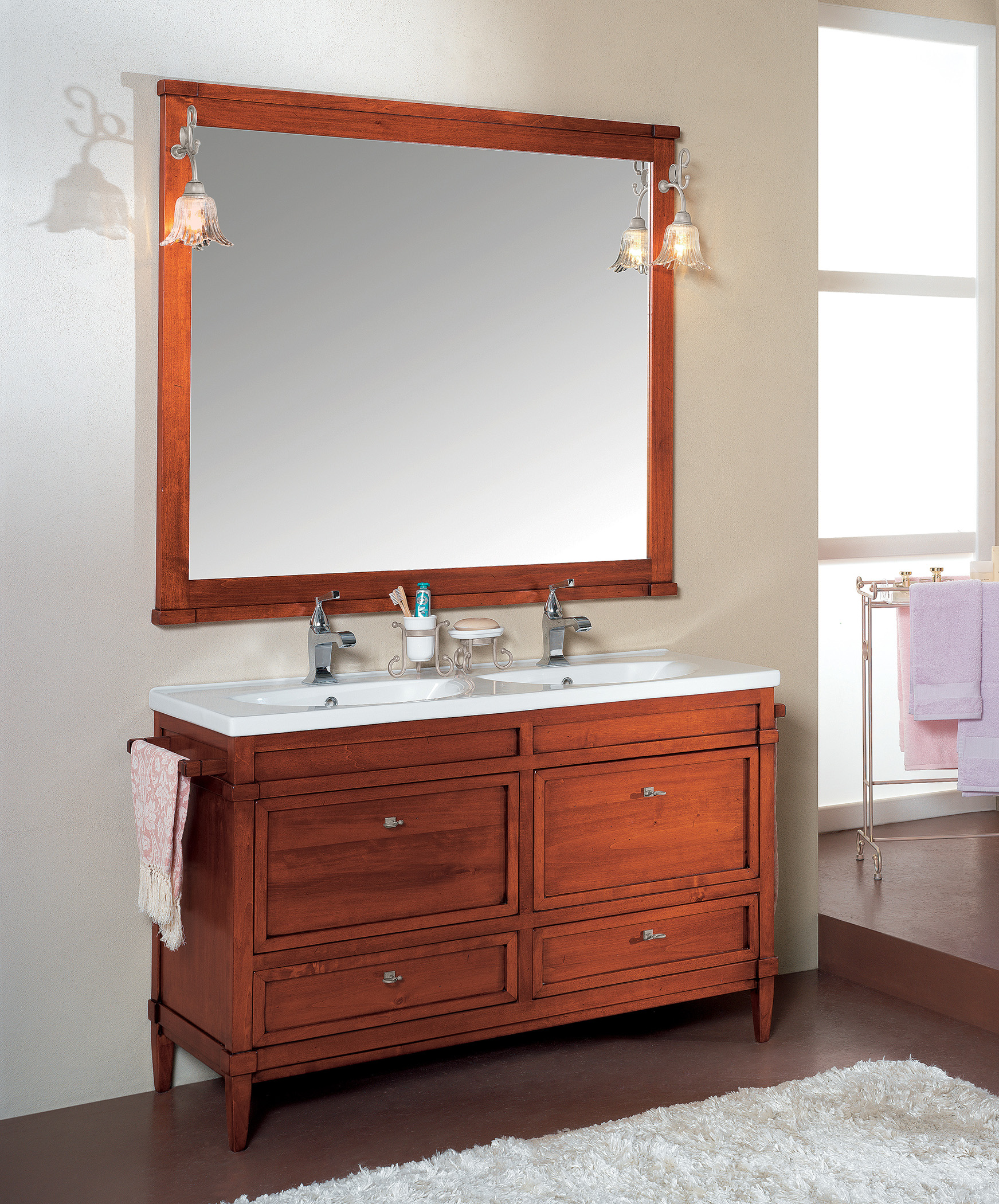 8040 Tifernoit Полированная композиция для ванной комнаты вишневого цвета Bagno  - Вид №1