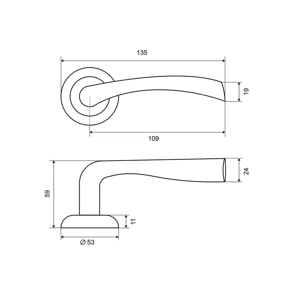 Дверные ручки Фабрика Замков A 113 GF, без запирания, комплект, цвет графит STLM-2183108 - Вид №3