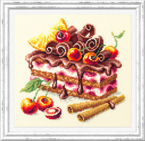 120-072 Вишневый торт Набор для вышивания Чудесная Игла 17 х 17 см Чудесная игла