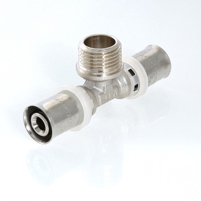 VTm.233.N.260526 Пресс-фитинг – тройник с переходом на наружную резьбу Valtec 26 мм х 3/4" х 26 мм  - Вид №3