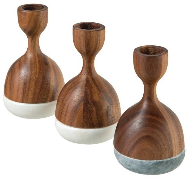 Roche Bobois Подсвечник из дерева и мрамора sun-id-1424647 - Вид №1