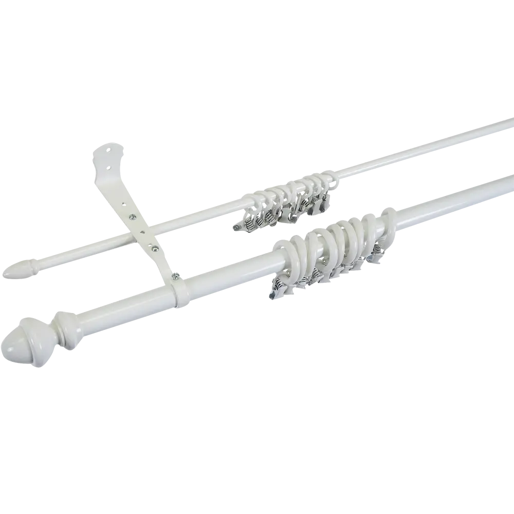 Карниз двухрядный Classic, 200 см, металл, цвет белый АРТ-ДЕКОР STLM-2119525