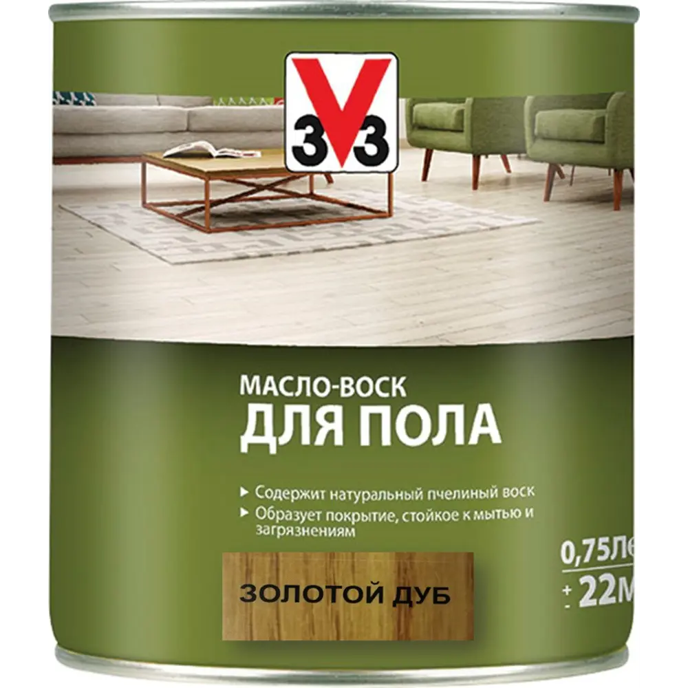 Масло-воск для пола V33 цвет золотой дуб 0.75 л STLM-2109268