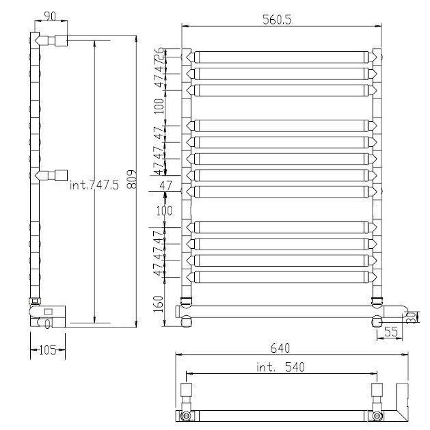 2-564 полотенцесушитель  SOLE Collection  Margaroli Santreyd 48842 - Вид №1