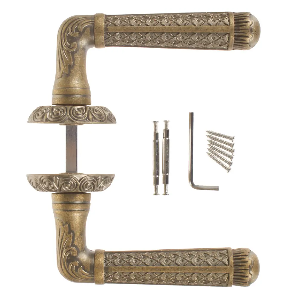 Ручки дверные на розетке EDS-74-20, цвет состаренная бронза EDSON STLM-2198746 - Вид №3