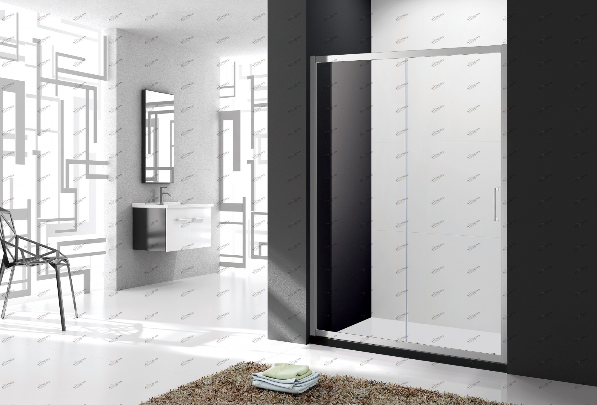 Душевая дверь в нишу CEZARES MOLVENO-BF-1-130-C-Cr-IV