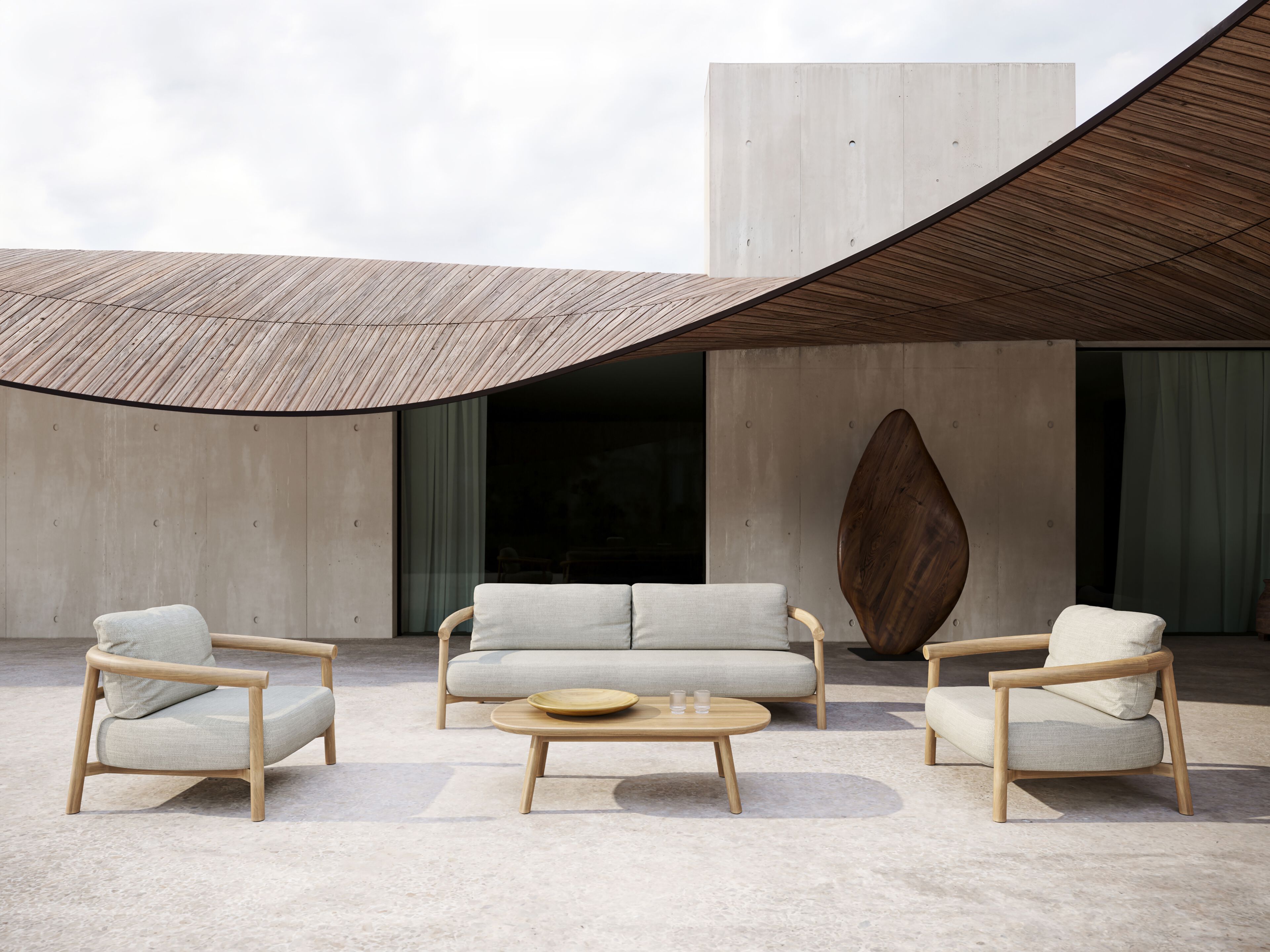 ТИК овальный садовый журнальный столик SNOC Lyora ARCH-00082144 - Вид №1