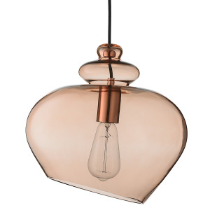 1487_19705001 Лампа подвесная grace, ?30 см, бронзовое стекло, бронзовый цоколь Frandsen