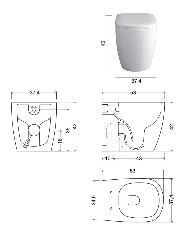 Напольный керамический туалет Nic очевидный ARCH-00087229 - Вид №1