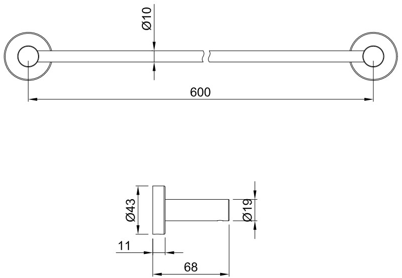 JEE-O Вешалка для полотенец из нержавеющей стали Slimline 801-0060/3/4 - Вид №3