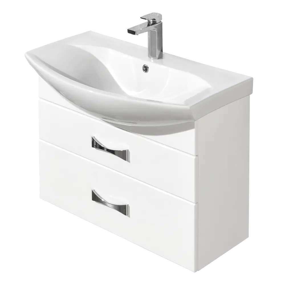 Тумба под раковину подвесная Aquaton Адель 80 см цвет белый STLM-2022533 - Вид №1