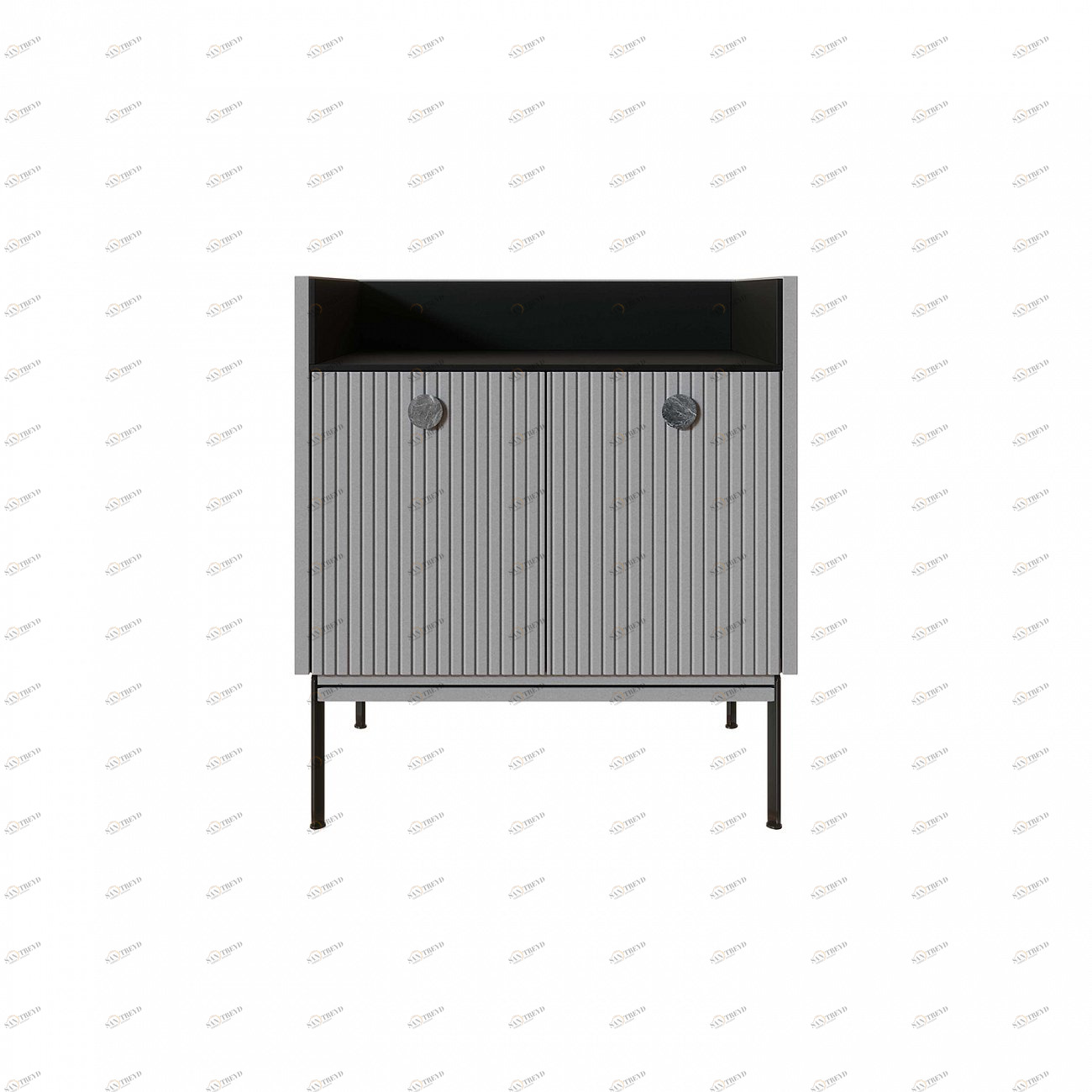 Тумба высокая с полкой 71х64 см светло-серая Look Black BRAGIN DESIGN LIVING 00-3862470 Серый