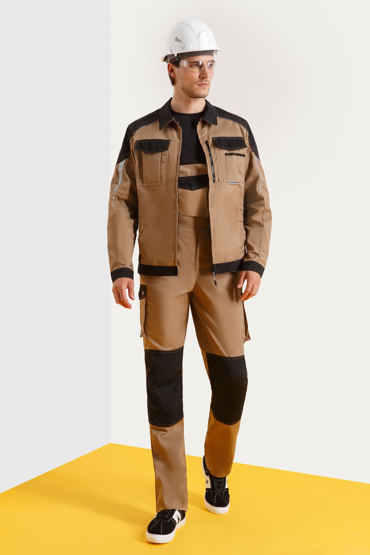 64635 Костюм  NEW 2 бежевый с черным STATUS  Летняя спецодежда  размер 60-62/170-176  - Вид №6